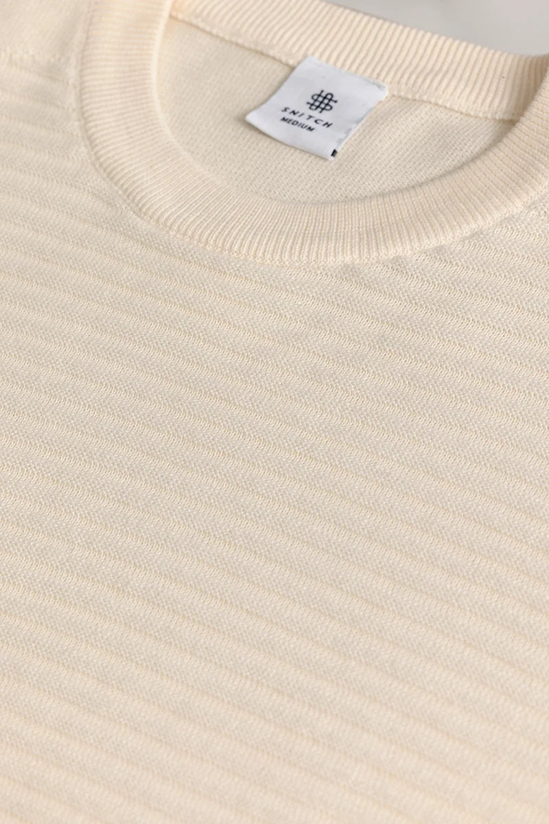 Wabble Line Cream Sweater