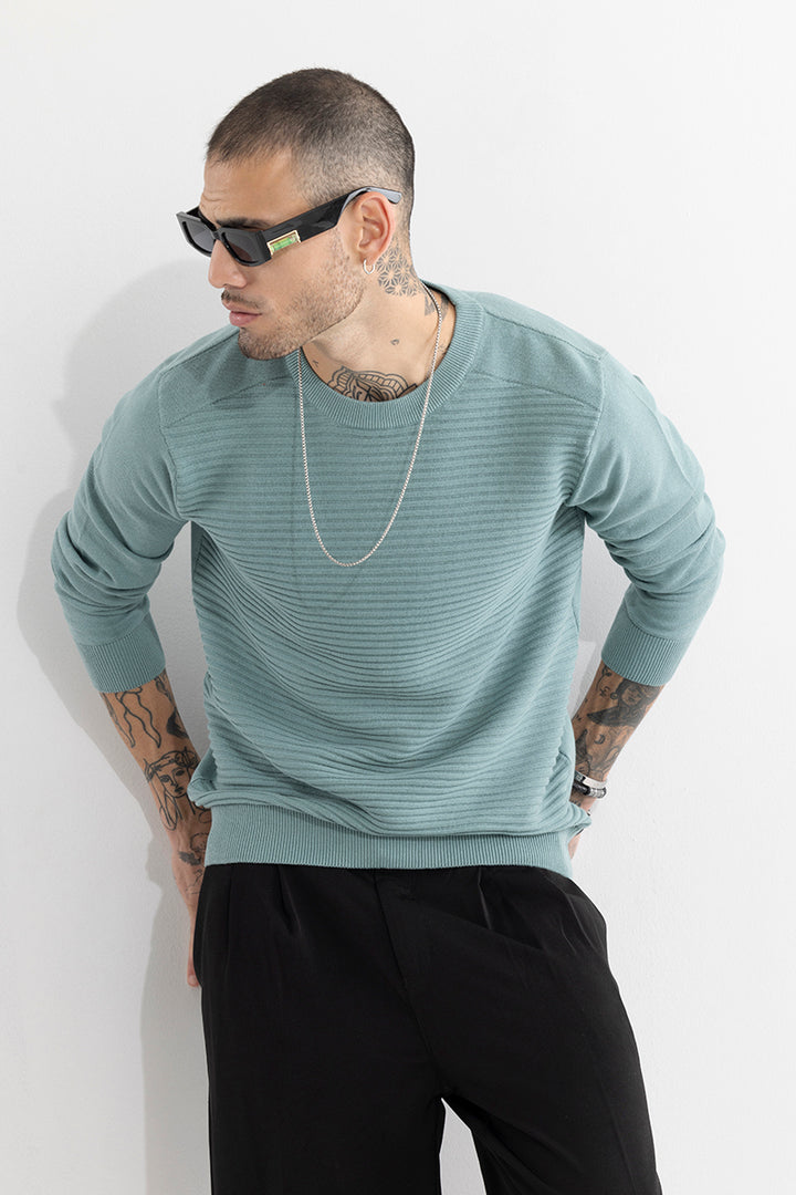 Wabble Line Blue Sweater