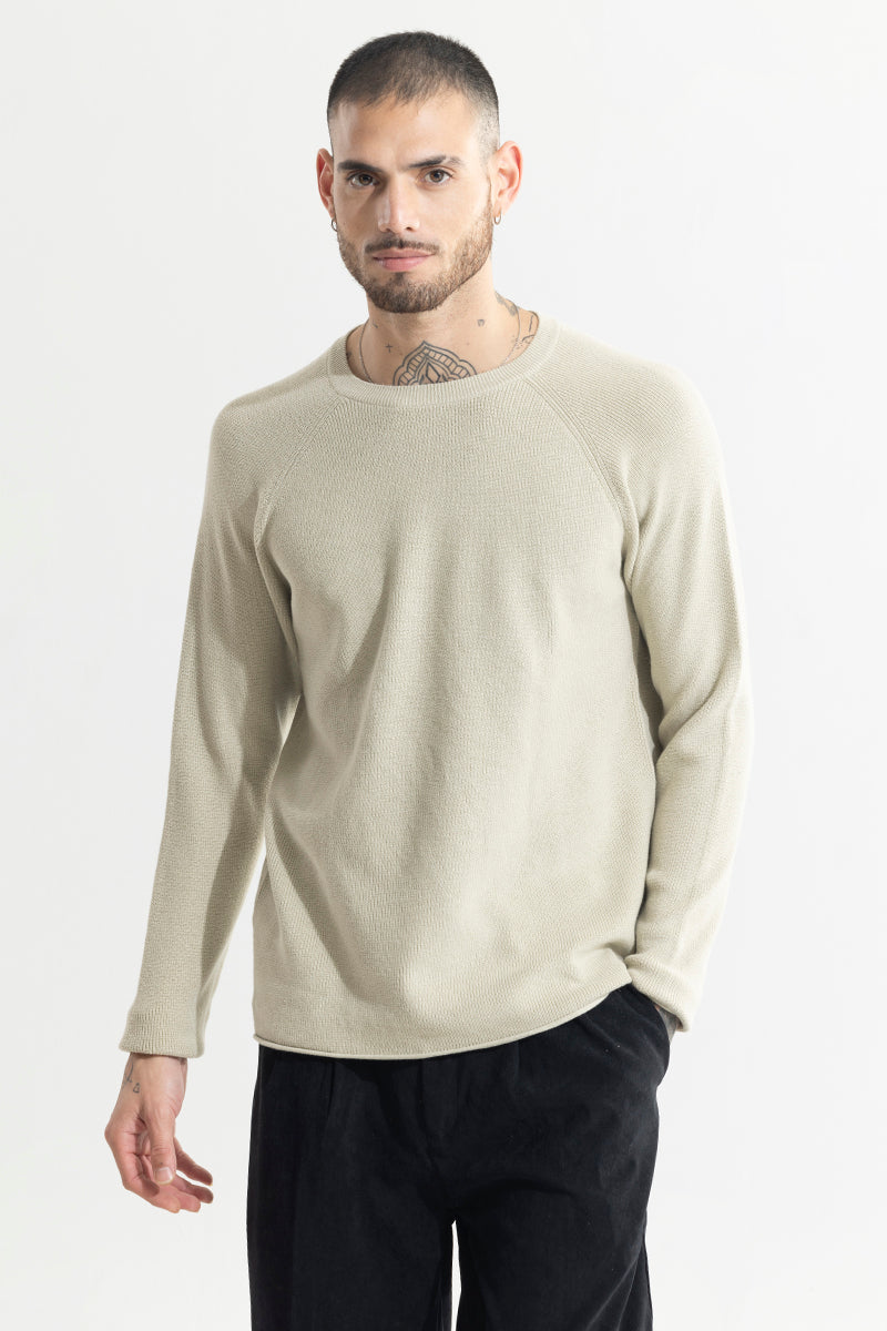 Buy Men's Knitline Cream Sweater Online | SNITCH