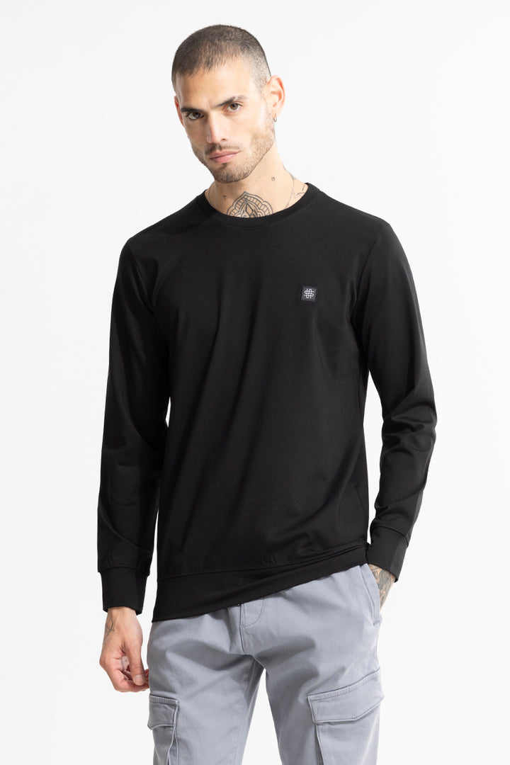 Embroided Logo Black Sweatshirt