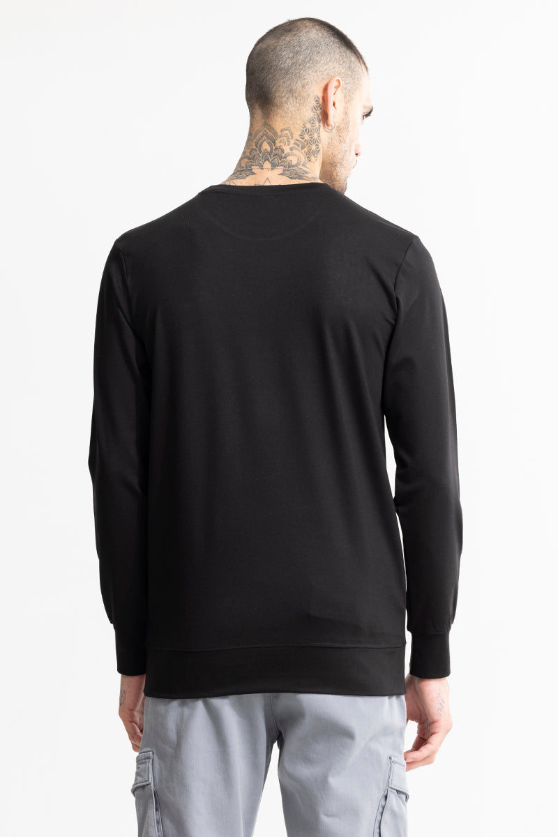 Embroided Logo Black Sweatshirt