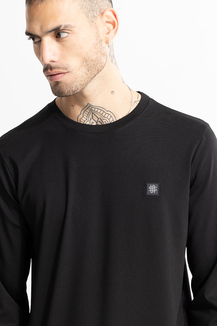 Embroided Logo Black Sweatshirt