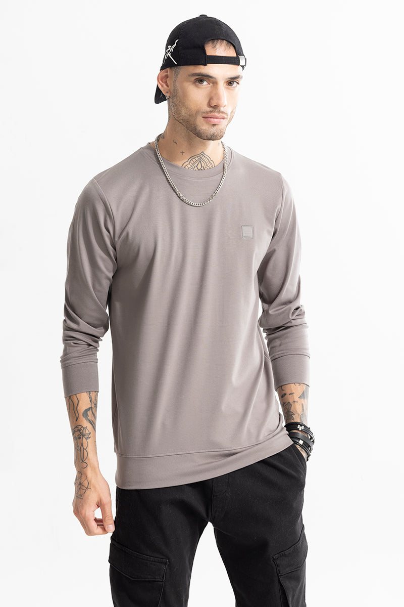 Embroided Logo Grey Sweatshirt