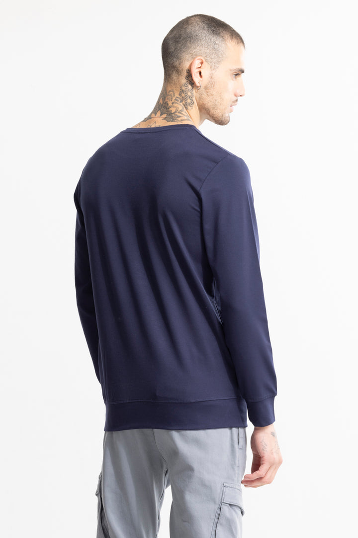 Embroided Logo Navy Sweatshirt