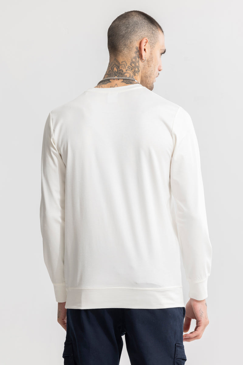 Embroided Logo White Sweatshirt