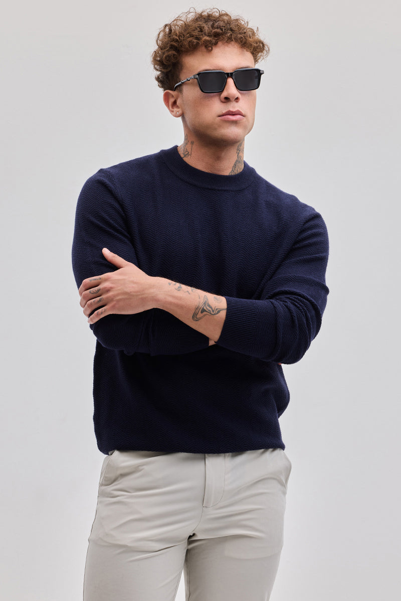 Navy Knitted Sweater