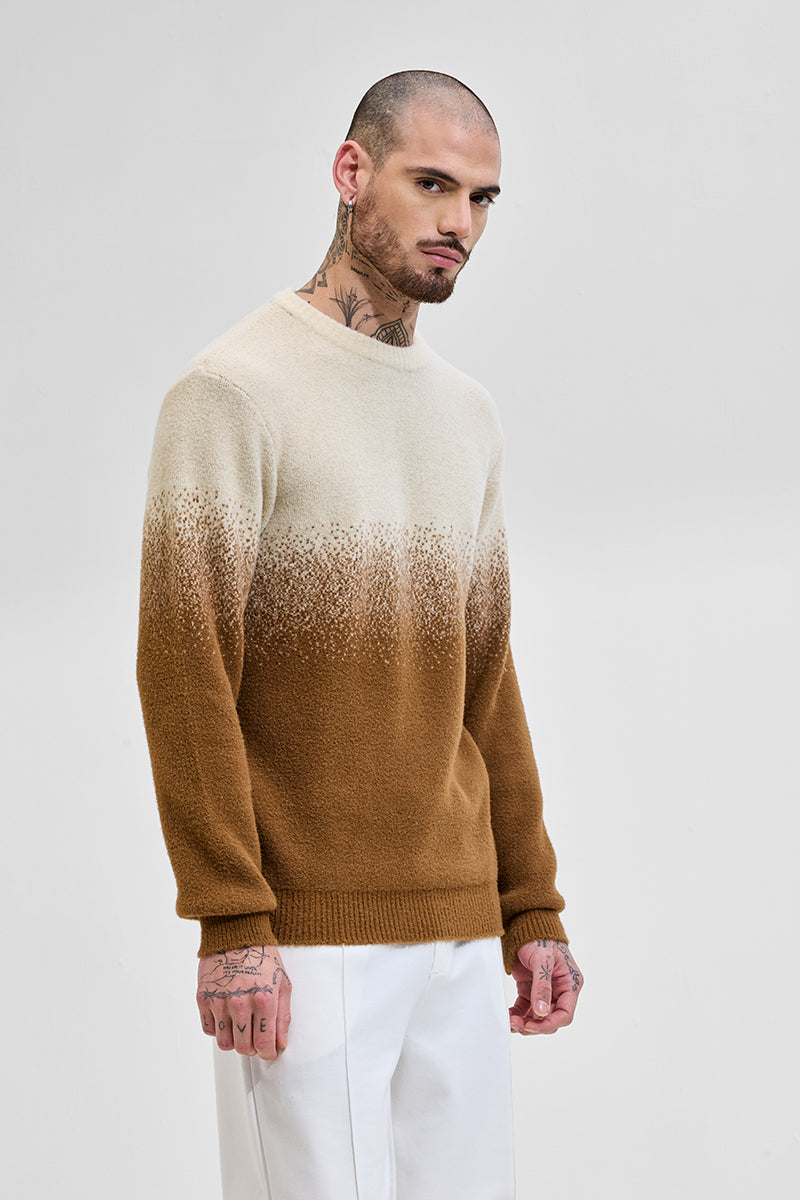 Beige Ombre Light Weight Sweater