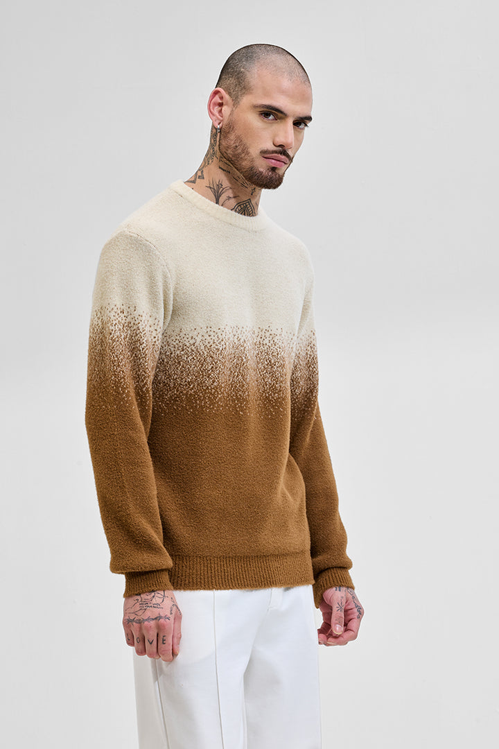 Beige Ombre Light Weight Sweater