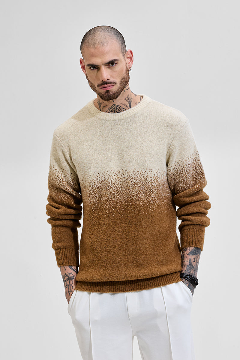 Beige Ombre Light Weight Sweater