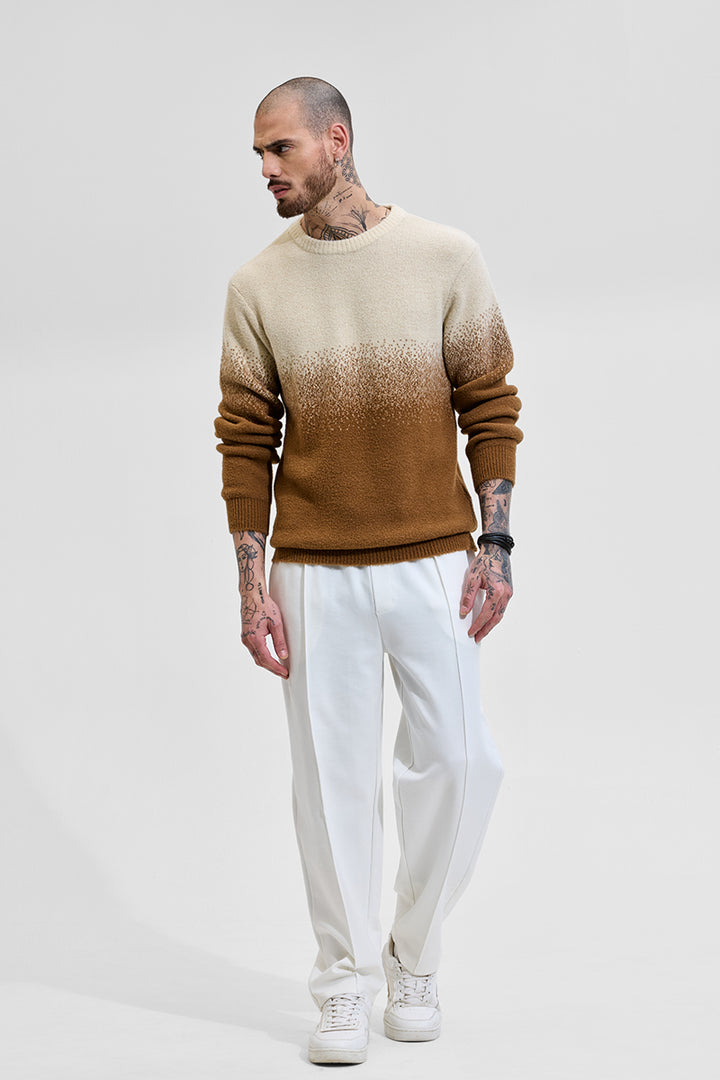 Beige Ombre Light Weight Sweater