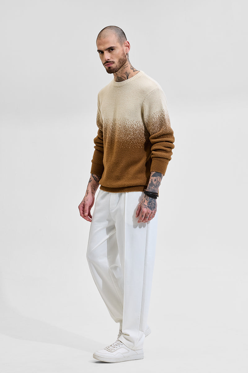 Beige Ombre Light Weight Sweater