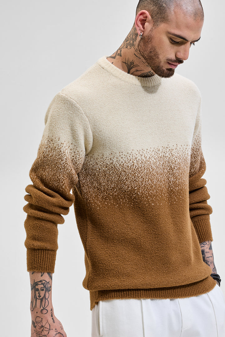 Beige Ombre Light Weight Sweater