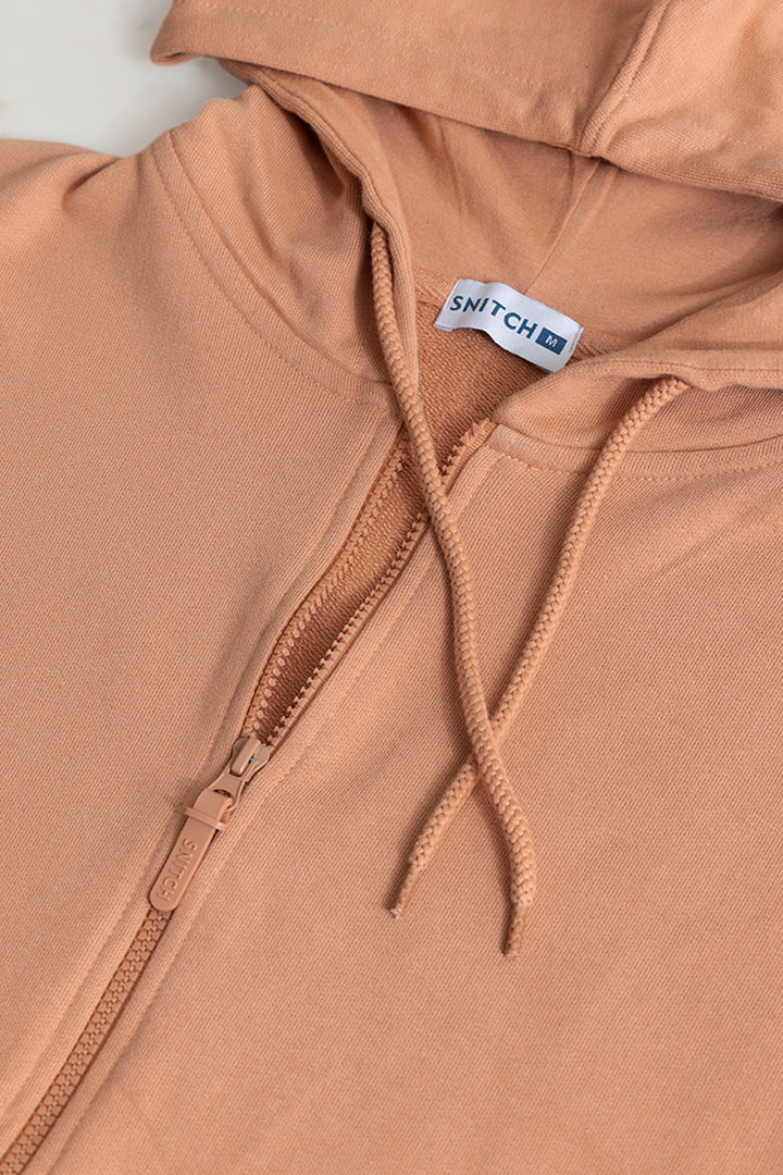 Rollick Camel Brown Hoodie