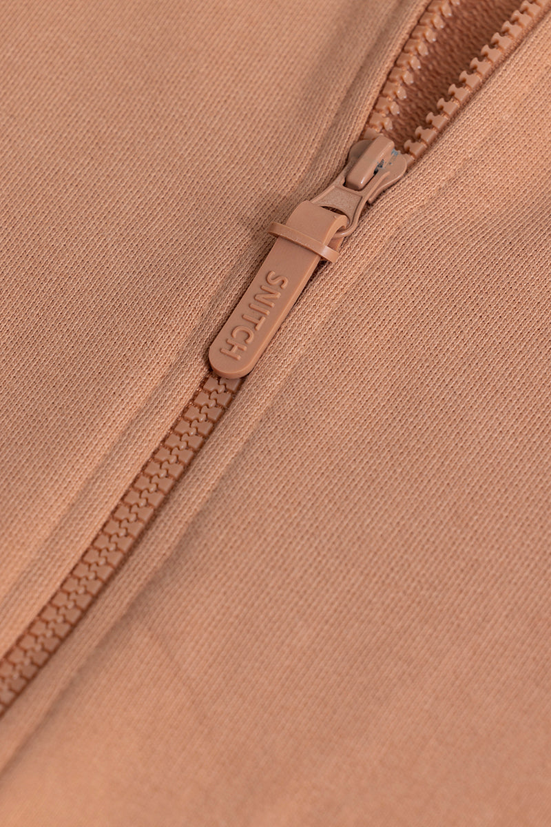 Rollick Camel Brown Hoodie