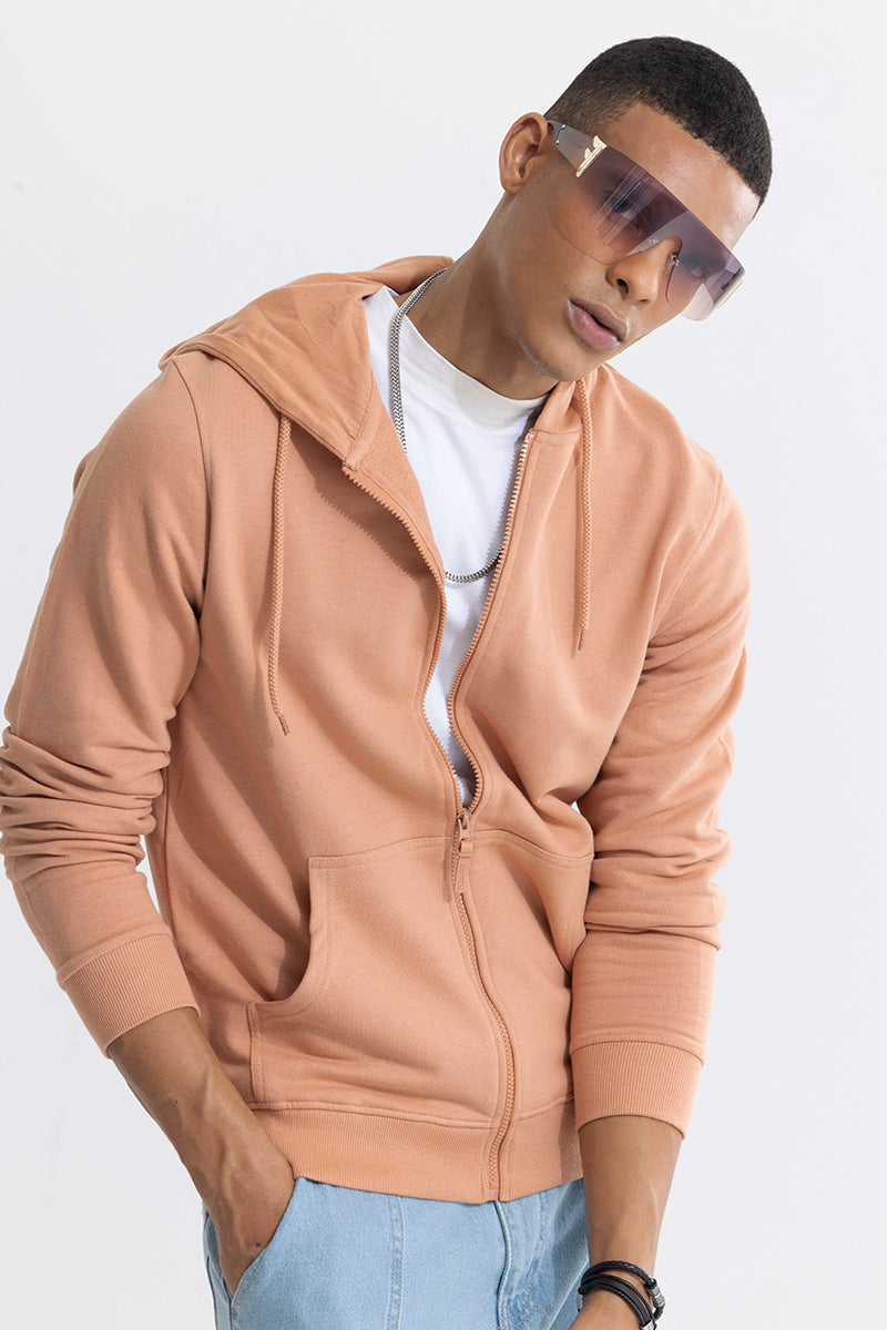 Rollick Camel Brown Hoodie