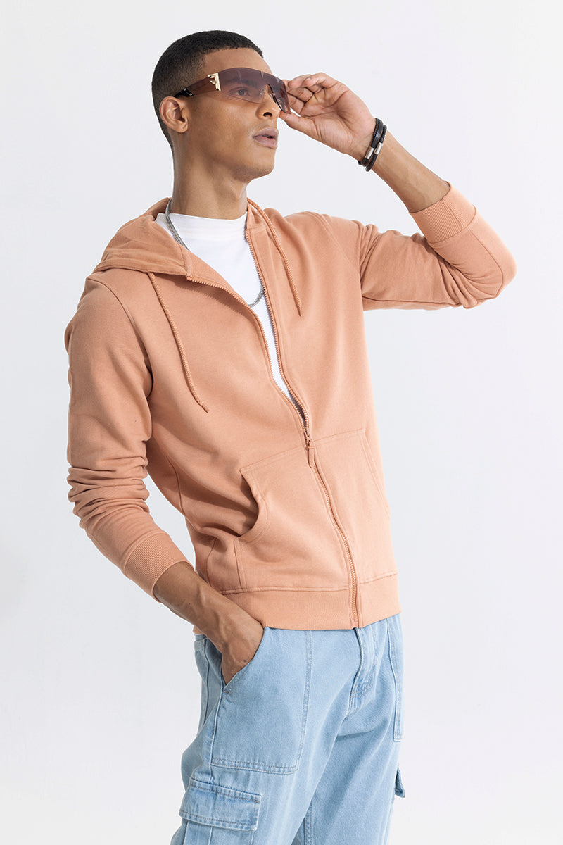 Rollick Camel Brown Hoodie