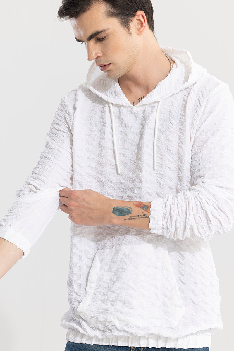 Square Whiff White Hoodie