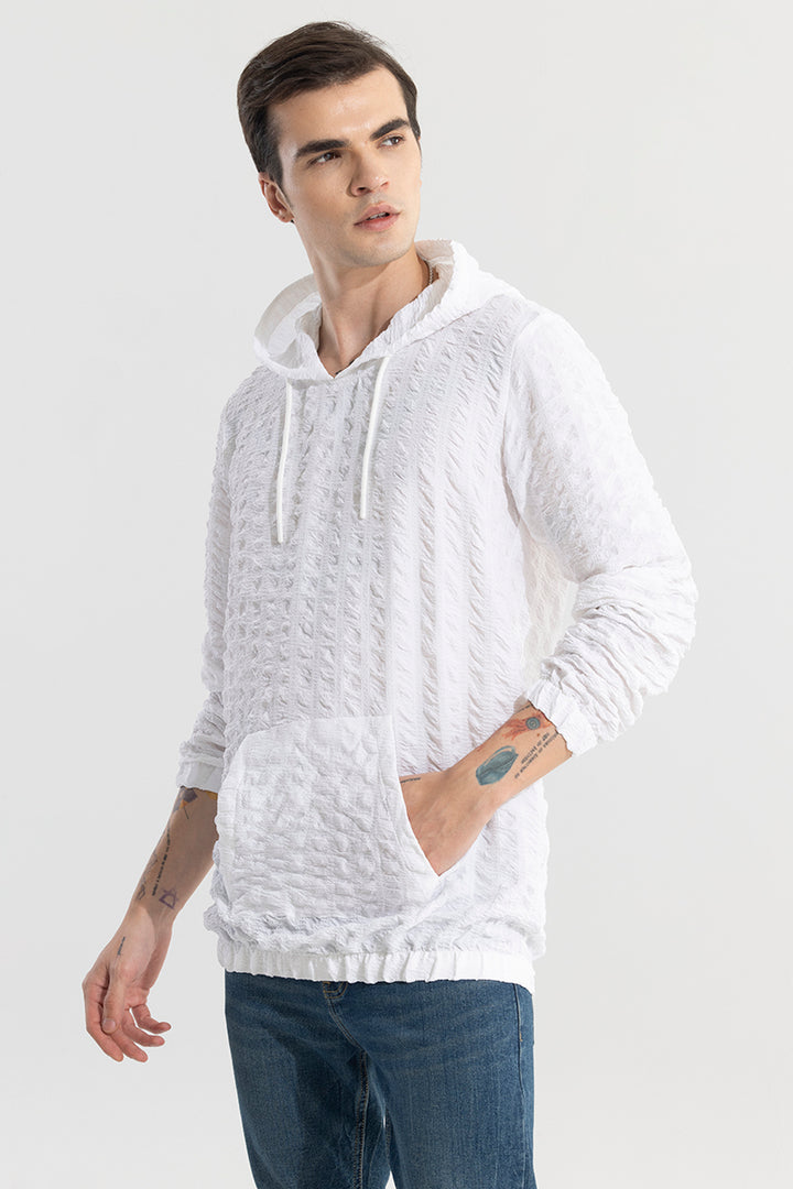 Square Whiff White Hoodie