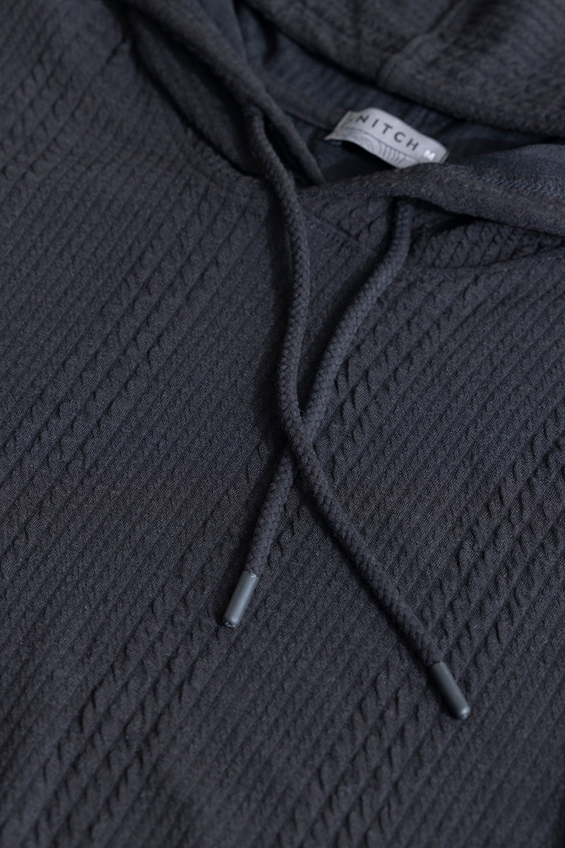 Liney Black Hoodie