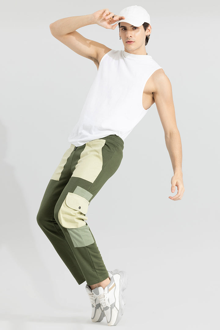 Cut & Sew Green Jogger