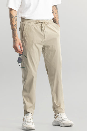 Buy Men's Flexactive Beige Jogger Online | SNITCH