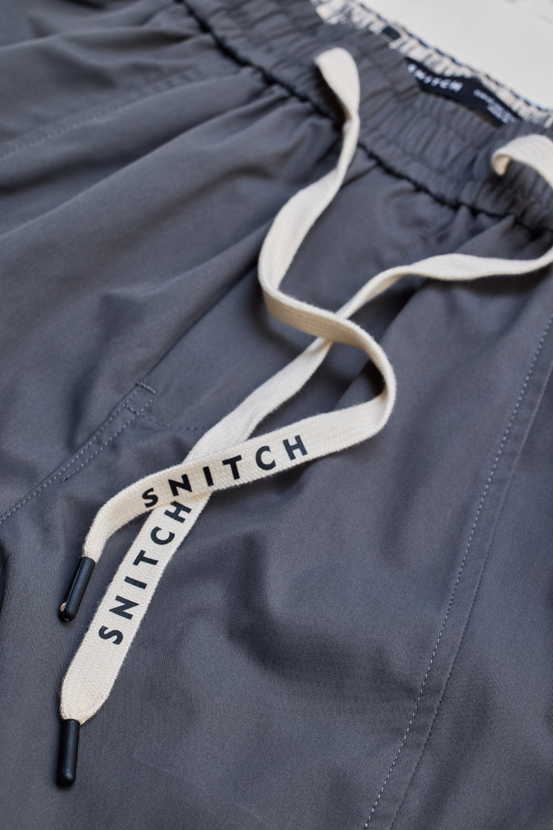 Grey 5 Pockets Slim Fit Joggers