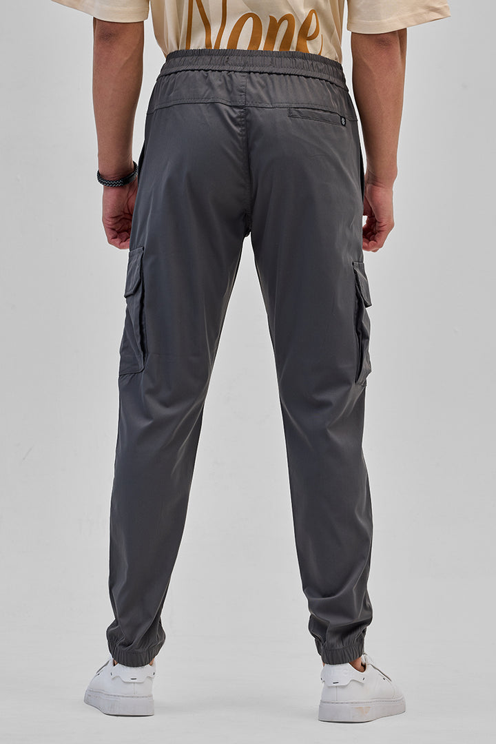 Grey 5 Pockets Slim Fit Joggers