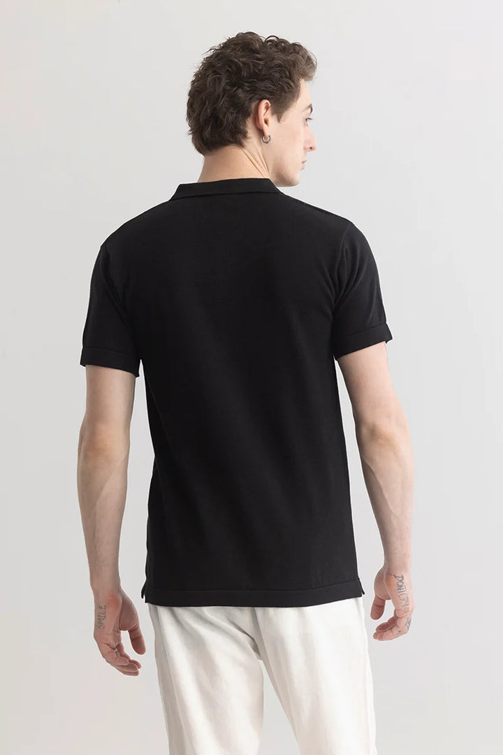 Plumaleaf Black Knitted Shirt