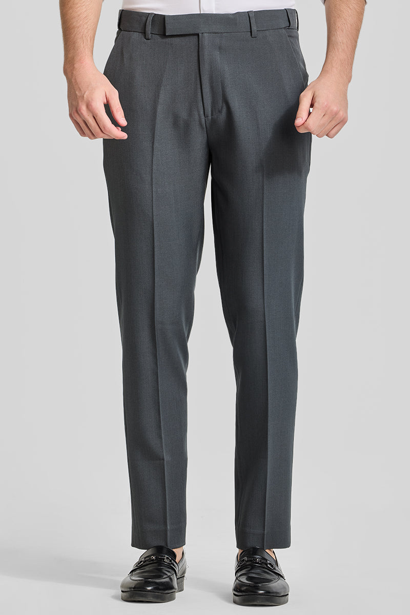 Grey Stretch Slim Fit Trousers