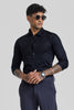 Black Embroidered Slim Fit Shirt