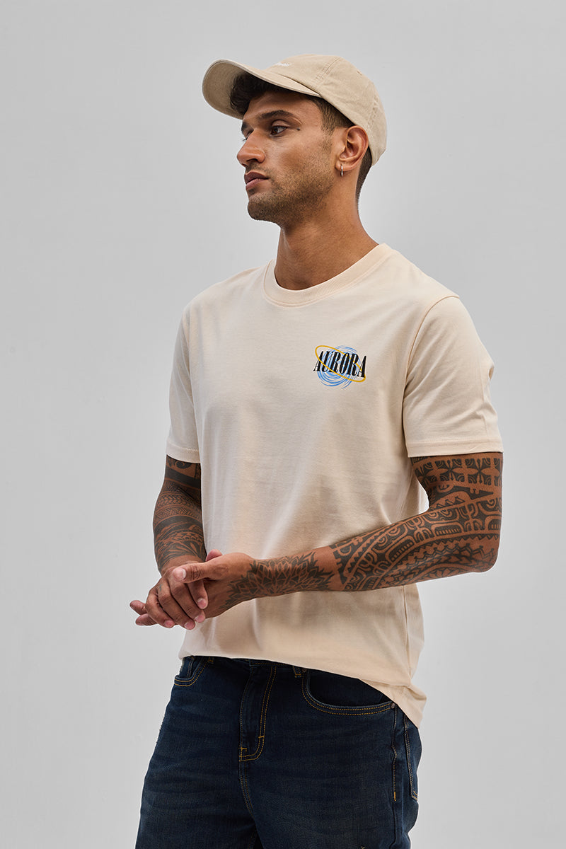 Aurora Cream Slim Fit T-Shirt