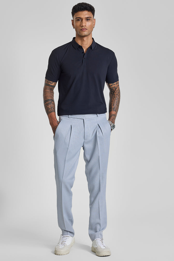 Light Blue Relaxed Fit Korean Trousers