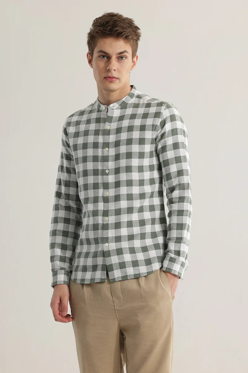 Plaiddora Olive Checks Shirt