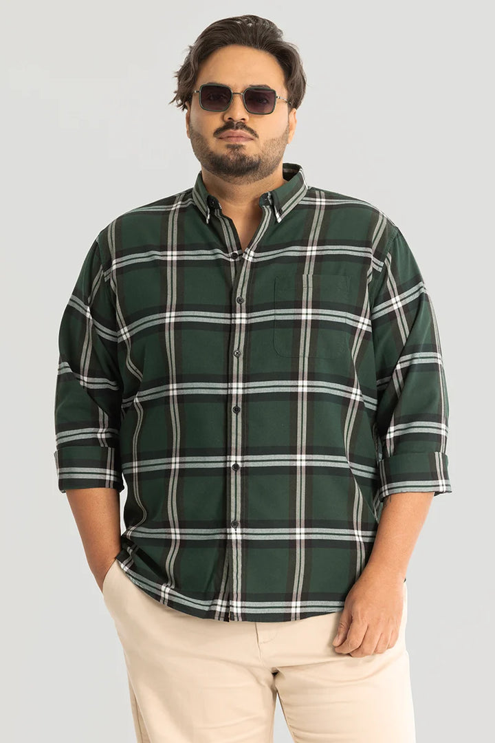 Guido Green Checks Plus Size Shirt