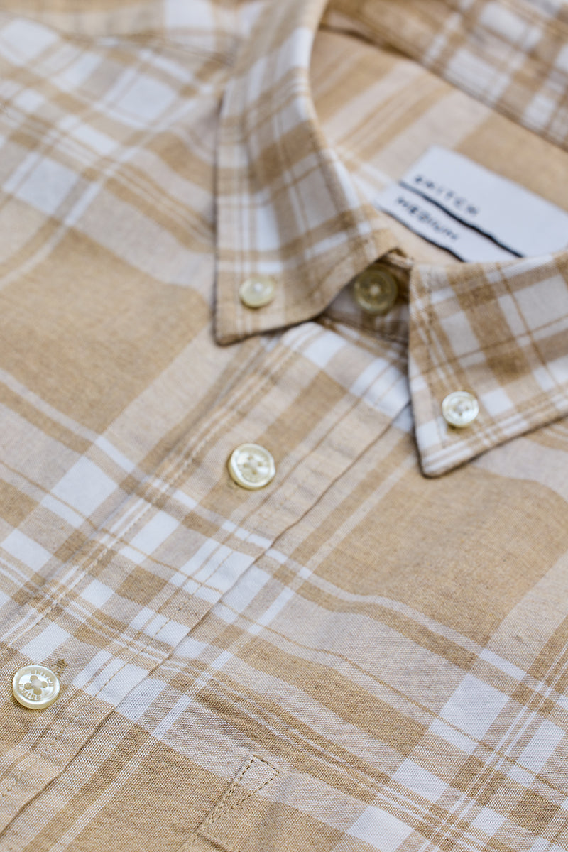 Khaki Oxford Checks Shirt