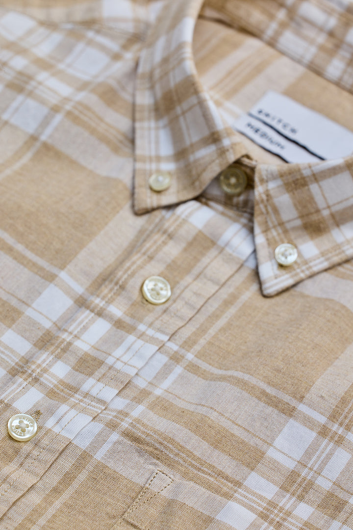 Khaki Oxford Checks Shirt