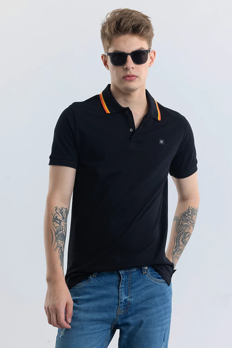 Nadia Black Polo T-Shirt