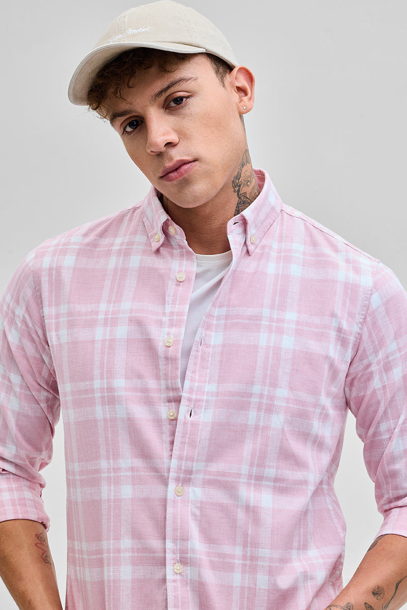 Light Pink Checks Oxford Shirt