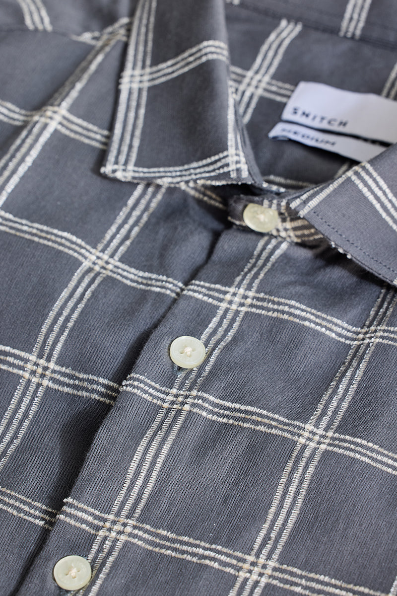 Grey Checks Slim Fit Shirt