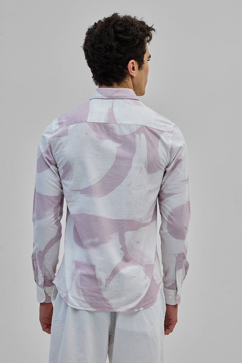 Lilac Abstract Slim FIt Shirt