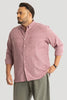 Mauve Linen Blend Plus Size Shirt