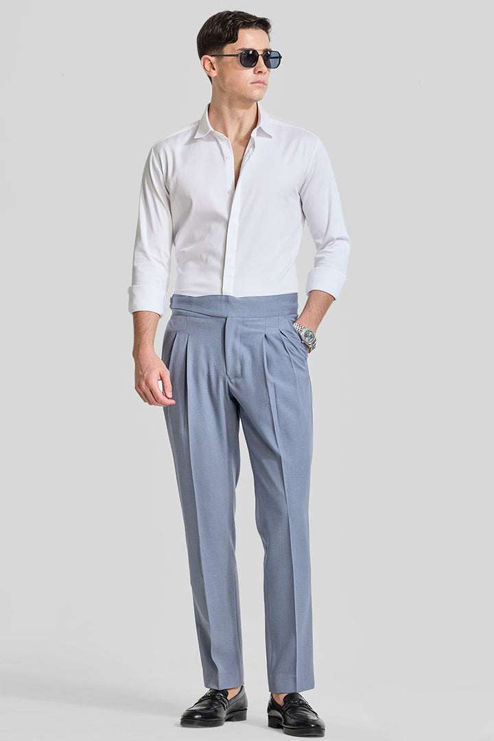 Greyish Blue Gurkha Trousers