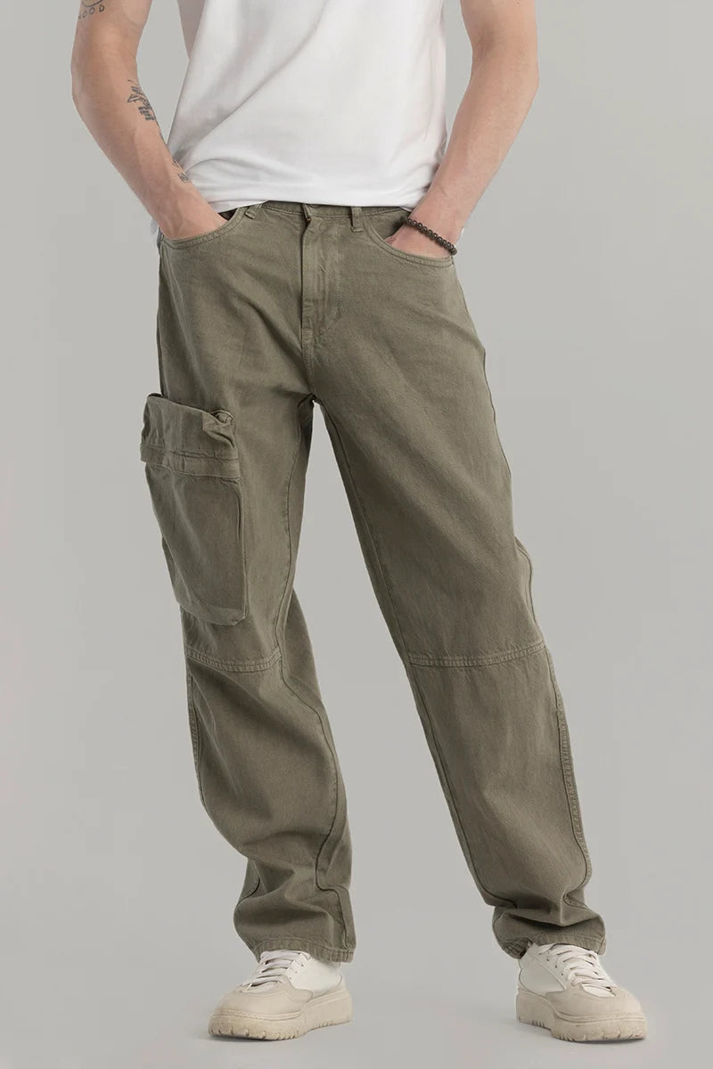 Pockeflex Olive Baggy Cargo Jeans