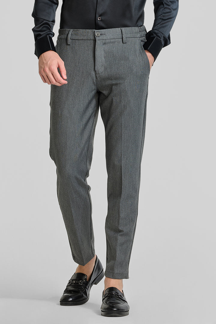 Grey Stretch Slim Fit Trousers