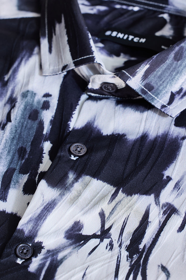 Slate Grey Textured Abstract Shirt