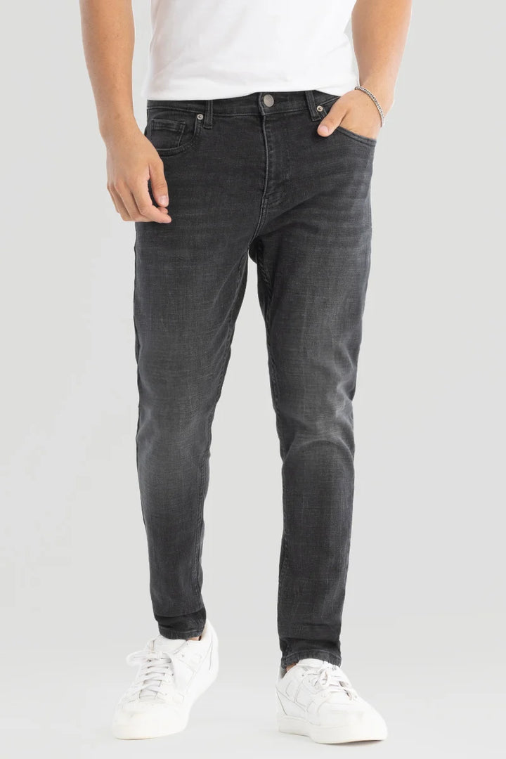 Charcoal Grey Plain Skinny Fit Jeans