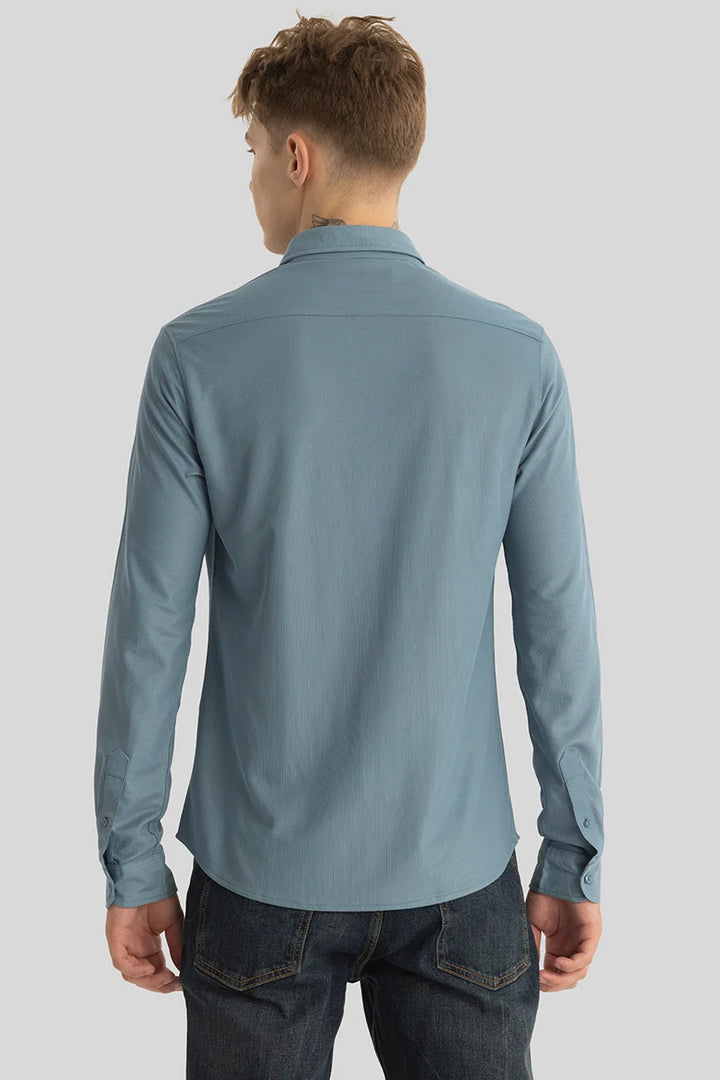 Carmine Blue Knitted Shirt