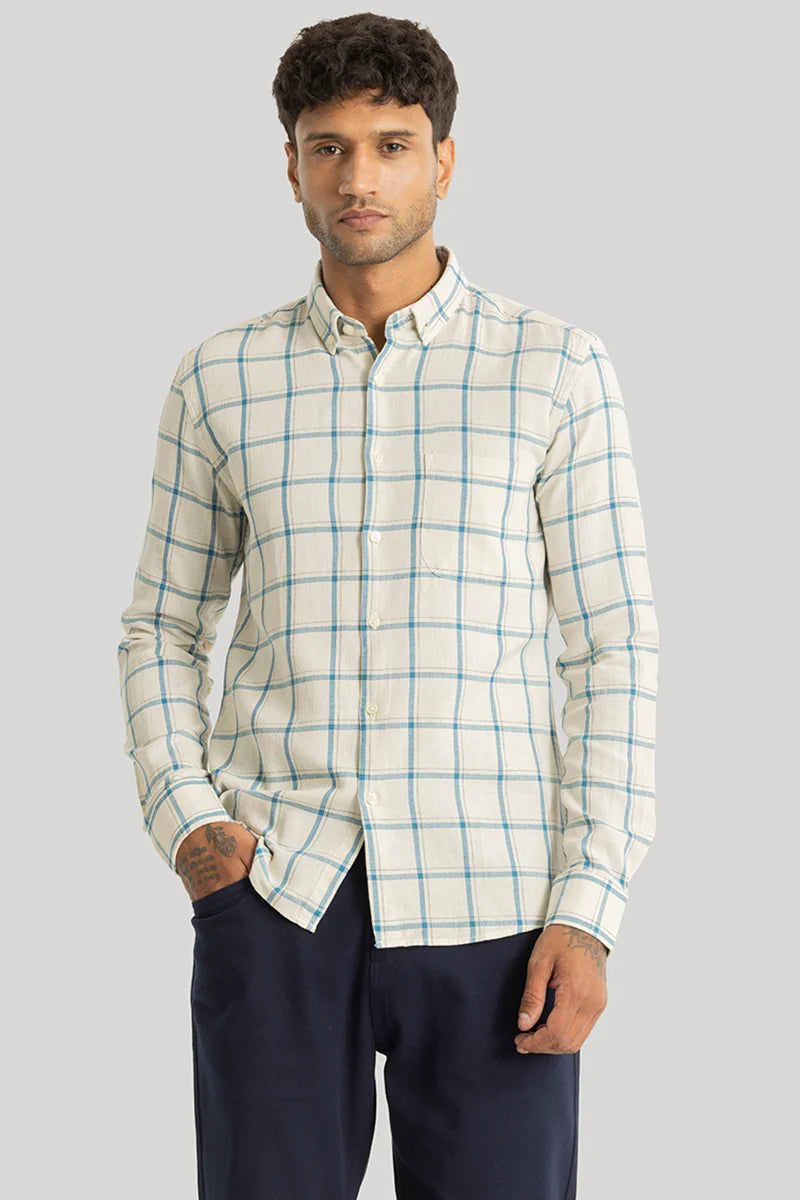 Scope Blue Checks Linen Shirt