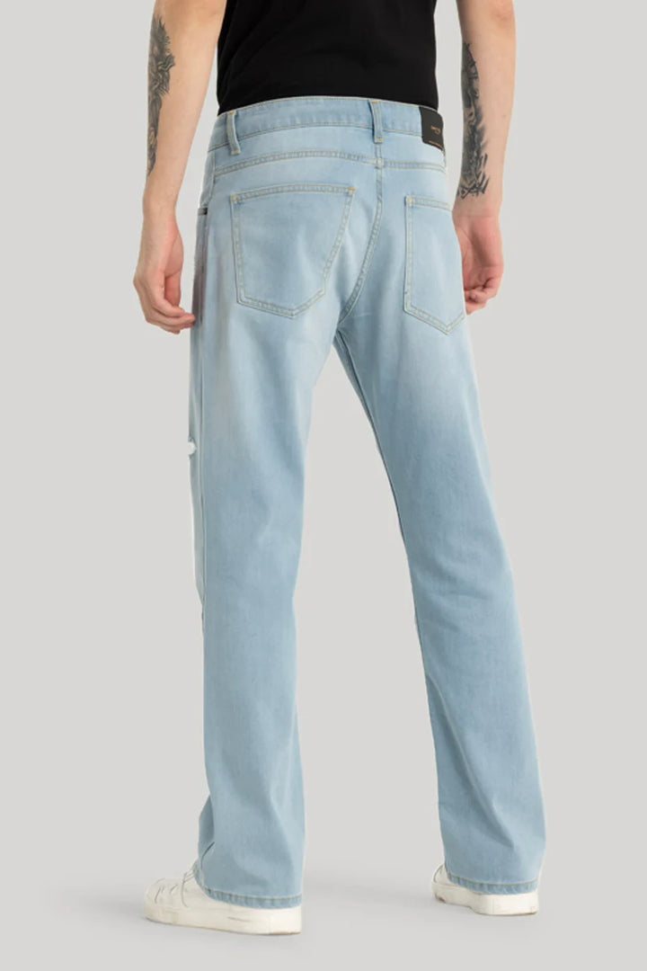 Light Blue Distressed Bootcut Jeans