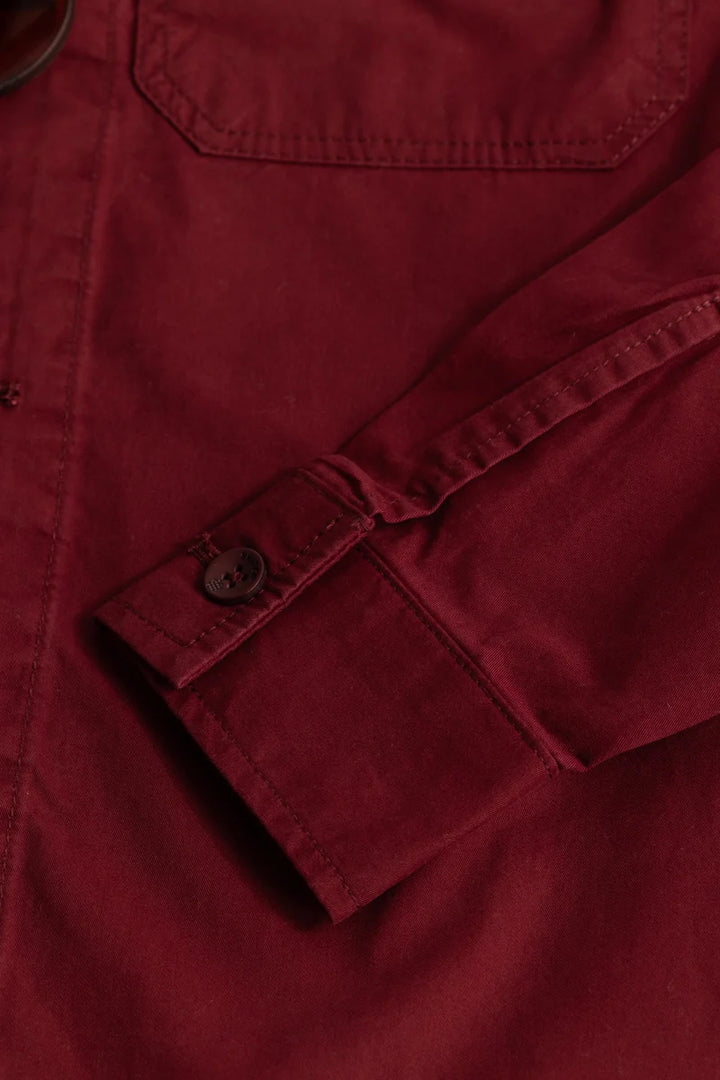 Double Pocket Maroon Overshirt